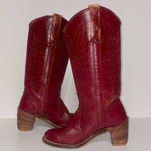 Vintage Miss Capezio Red Cowboy Boots Made in USA 1970’s